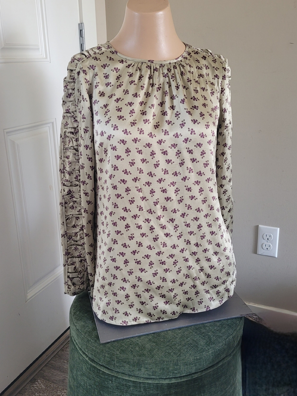 Rebecca Taylor Silk  Blouse with  Floral Motif